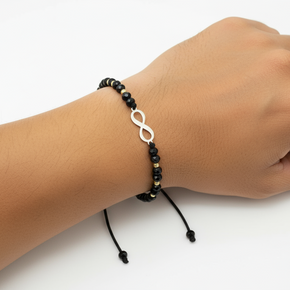 14K Gold Red Beaded Bracelet – Infinity Charm