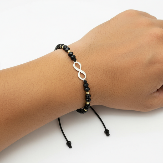 14K Gold Red Beaded Bracelet – Infinity Charm