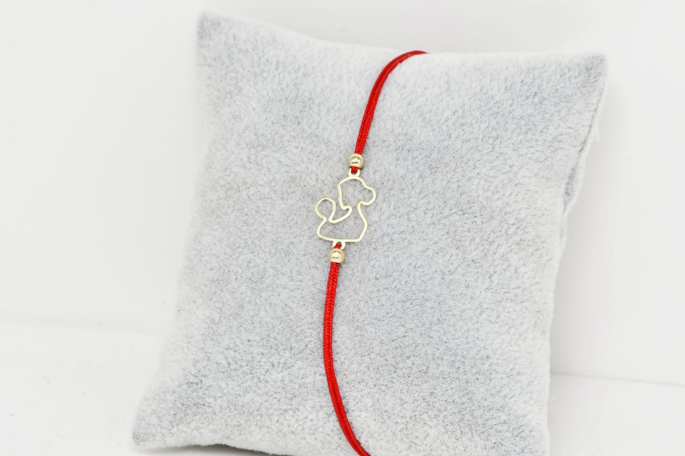 14K Gold Red Cord Bracelet – Mom and Baby Charm