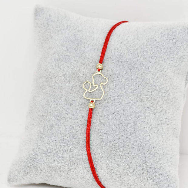 14K Gold Red Cord Bracelet – Mom and Baby Charm