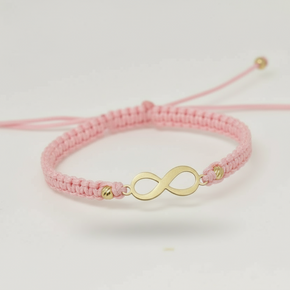 14K Gold Red Cord Bracelet – Infinity Charm