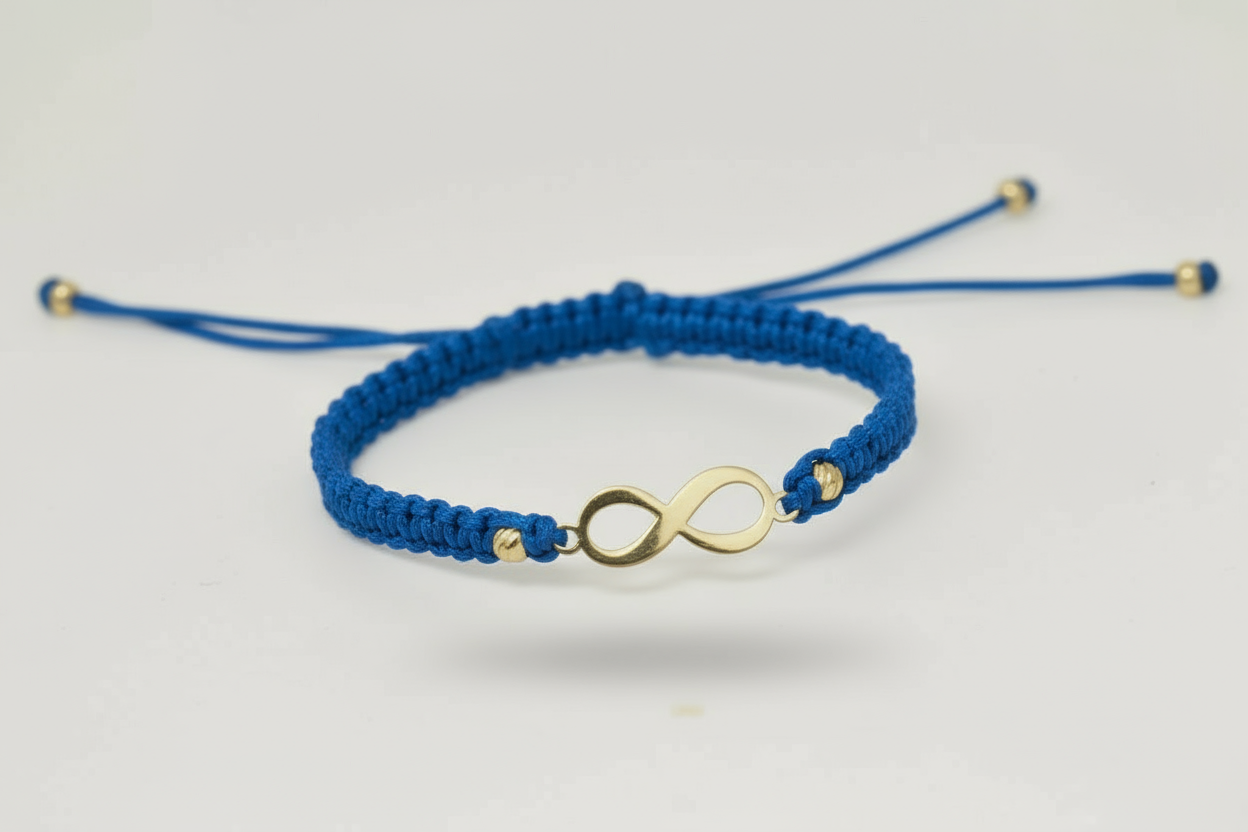 14K Gold Red Cord Bracelet – Infinity Charm