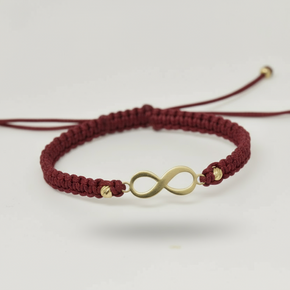 14K Gold Red Cord Bracelet – Infinity Charm