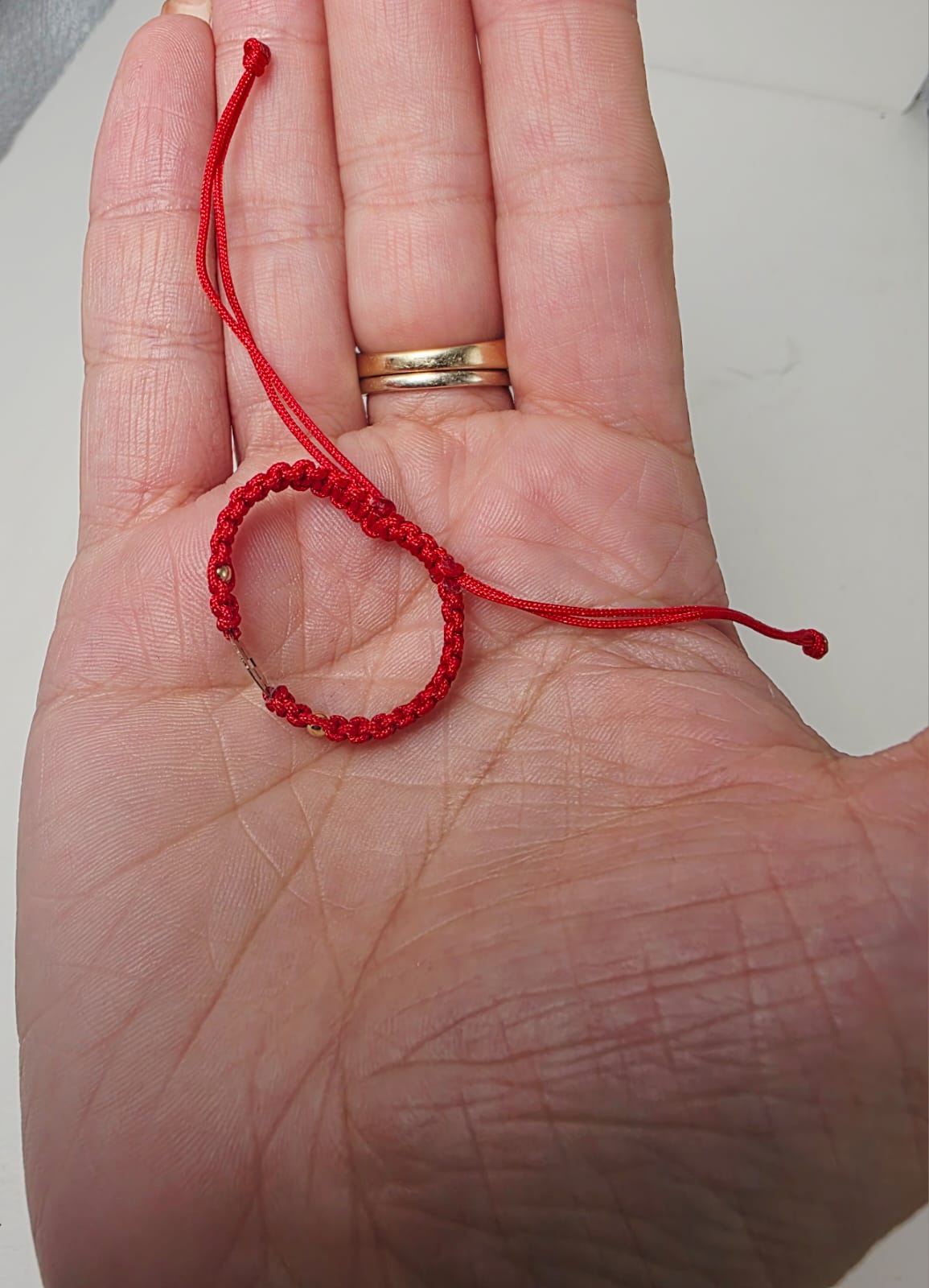 14K Gold Red Cord Bracelet – Cross Charm (New-born Size)