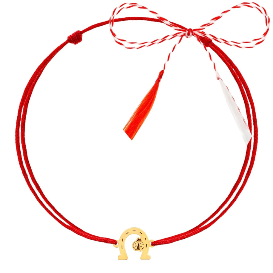 Mărțișor tip Brățară - Potcoavă cu Gărgăriță din AUR 14K