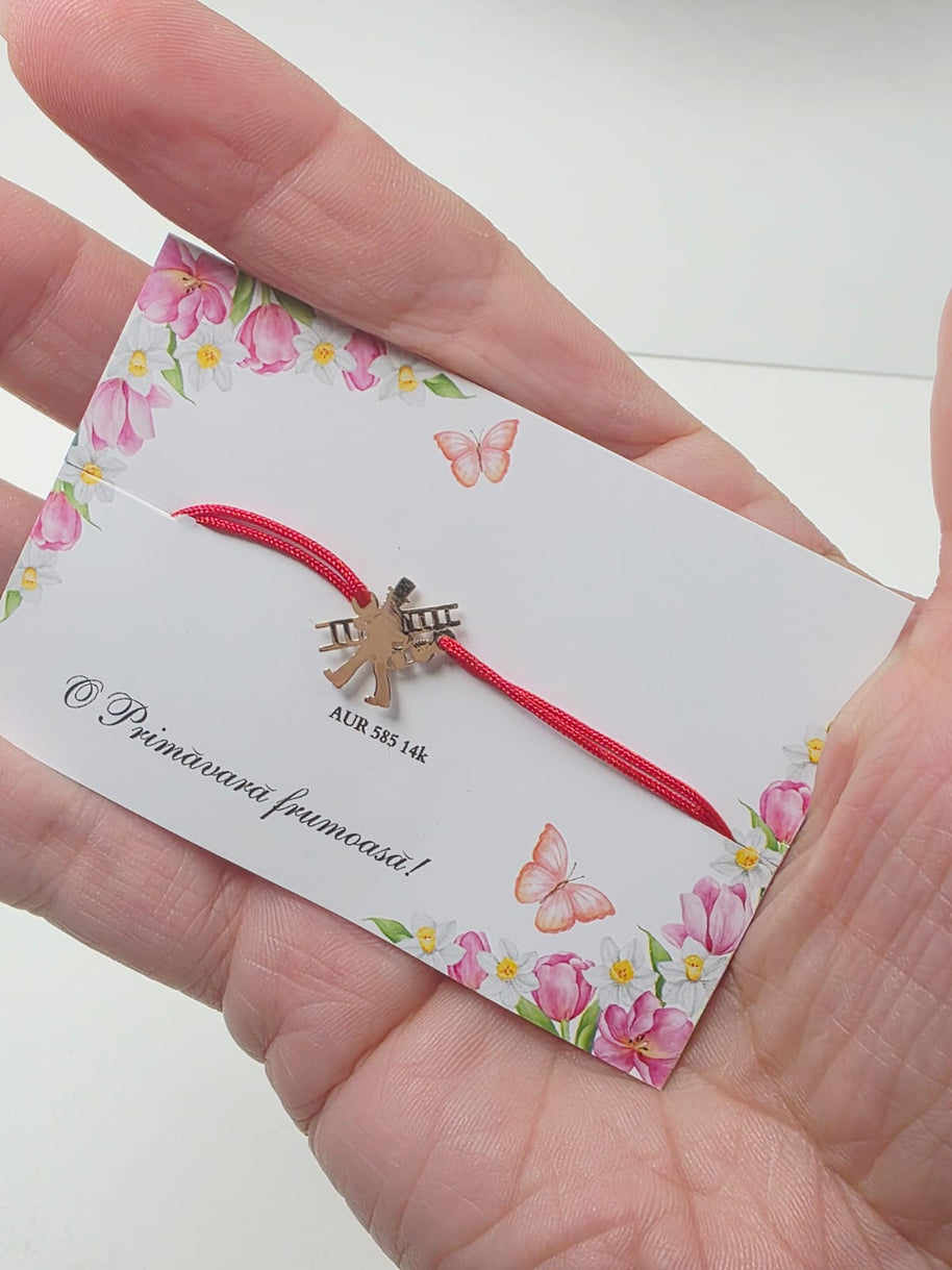 Mărțișor tip Brățară - Coșar din AUR 14K