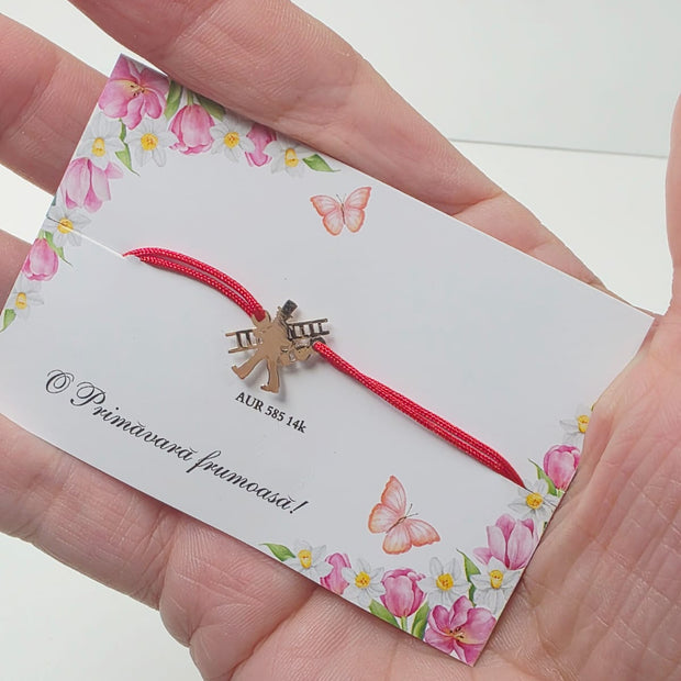 Mărțișor tip Brățară - Coșar din AUR 14K