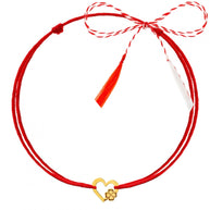 Mărțișor Tip Brățară - Inima cu Trifoi din AUR 14K