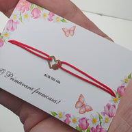 Mărțișor Tip Brățară - Inima cu Trifoi din AUR 14K