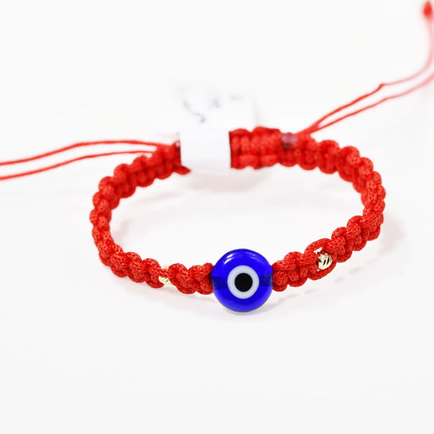 14K Gold Evil Eye Red String Bracelet | 585 Gold Protection Bracelet | Evil Eye Bracelet for Babies &amp; Children