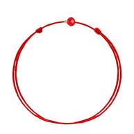 Friendship Bracelet with Red String, 4mm Crystal & 14K Gold 2mm Bead