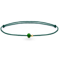 Friendship Bracelet with Red String, 4mm Crystal & 14K Gold 2mm Bead