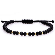 Crystal Bracelet with 5 Solid 14K Gold Beads