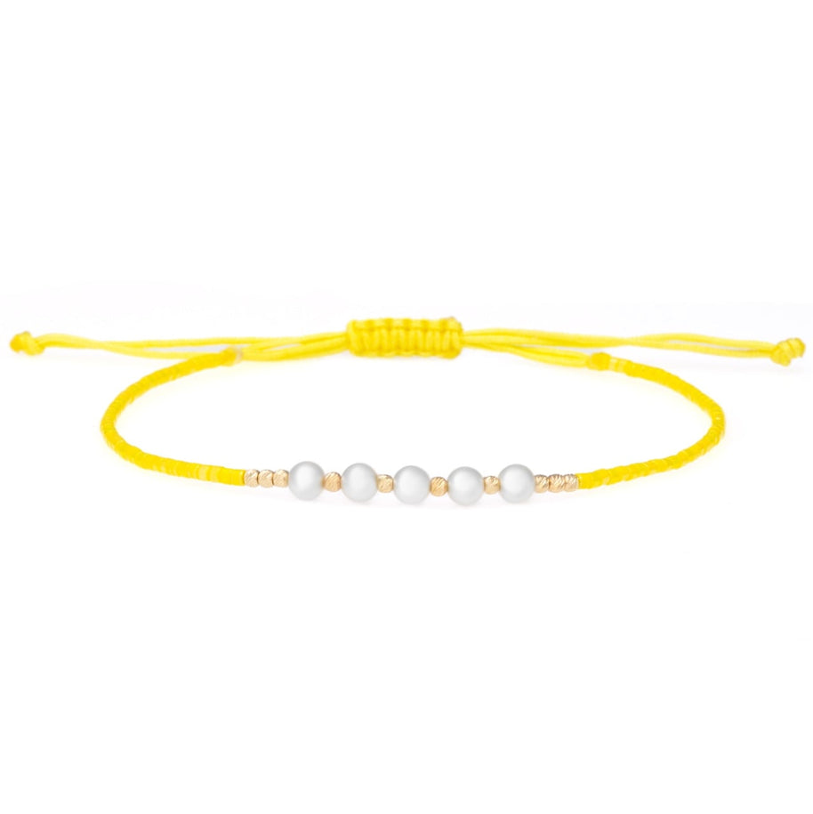 Pearly Bracelet with Miyuki Beads and 10 14K Gold Beads