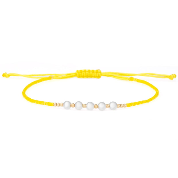 Pearly Bracelet with Miyuki Beads and 10 14K Gold Beads