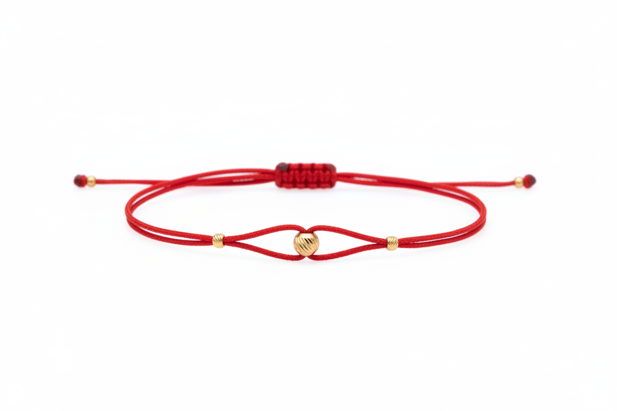 Energy Bracelet with Cord and 14K Gold Beads