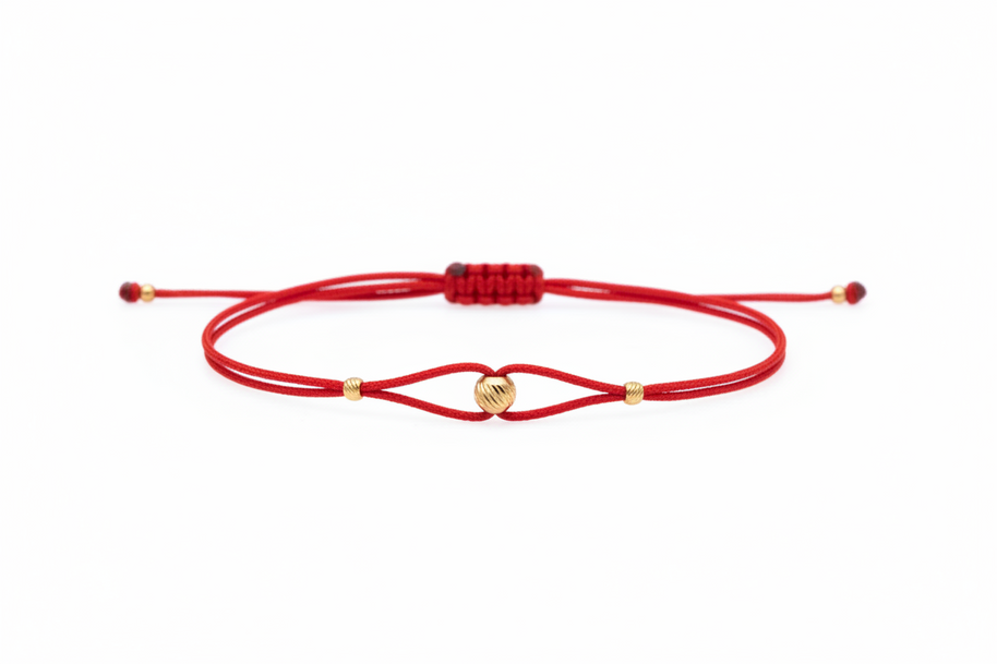 Energy Bracelet with Cord and 14K Gold Beads