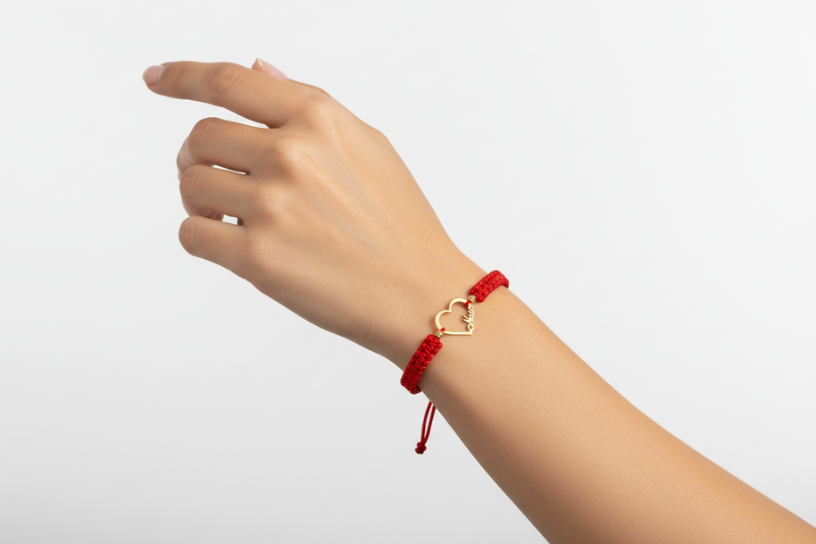 Brățară Te Iubesc Nasa cu Snur si pandantiv din Aur 14K