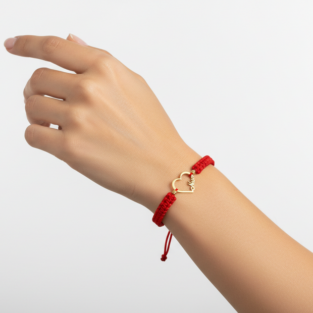 Brățară Te Iubesc Nasa cu Snur si pandantiv din Aur 14K