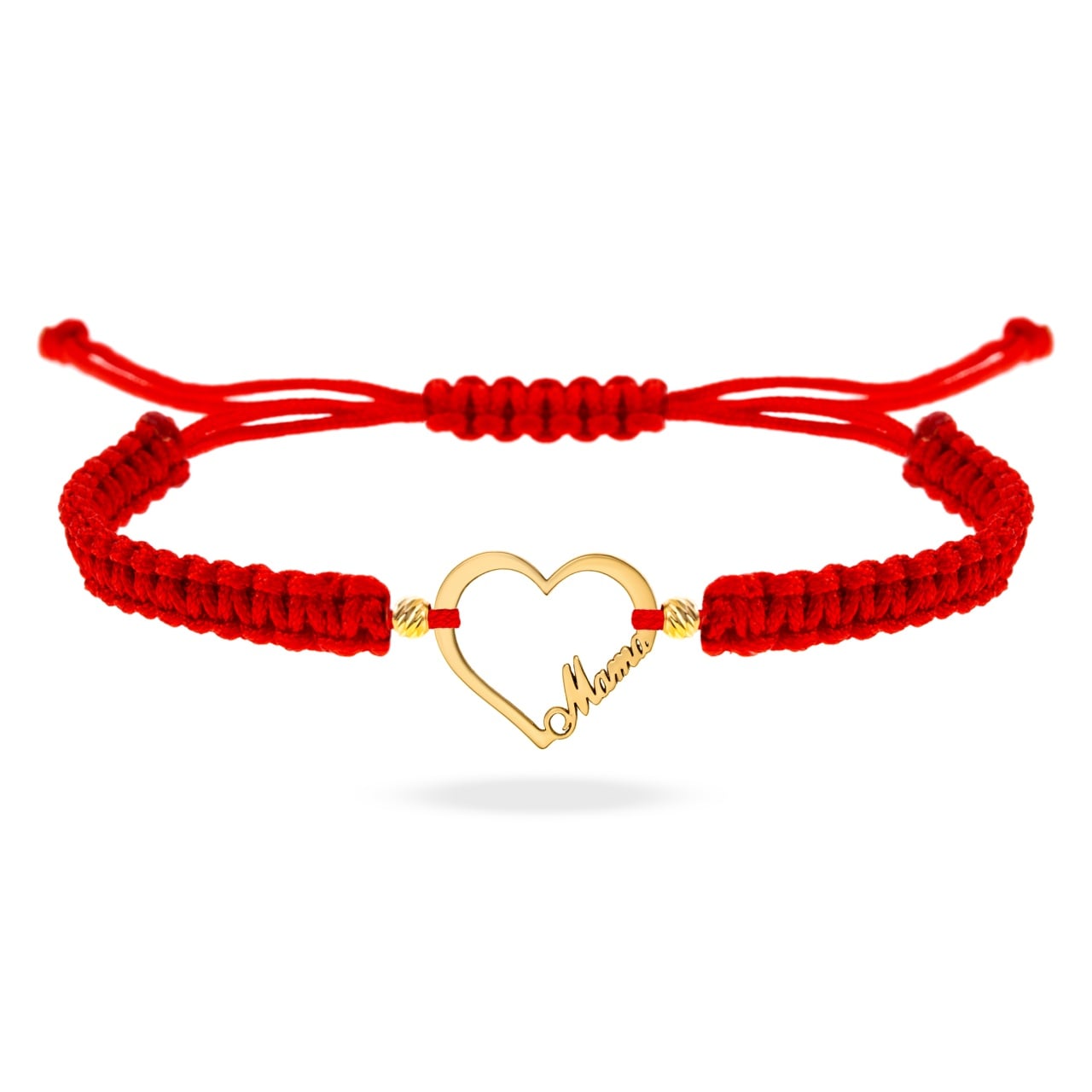 “Te Iubesc Mama” Cord Bracelet with 14K Gold Pendant