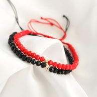 Couples Bracelet Set – 2 Cord Bracelets with 14K Gold Beads