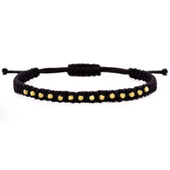 Cord Bracelet with 14 Solid 14K Gold Beads