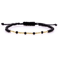 Cord Bracelet with 25 Solid 14K Gold Beads