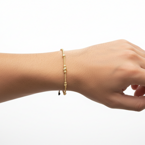 Golden Flash Bracelet with 14K Gold Beads