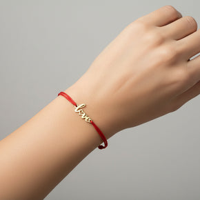 14K Gold LOVE Cord Bracelet