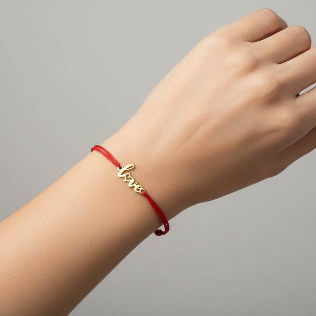 14K Gold LOVE Cord Bracelet