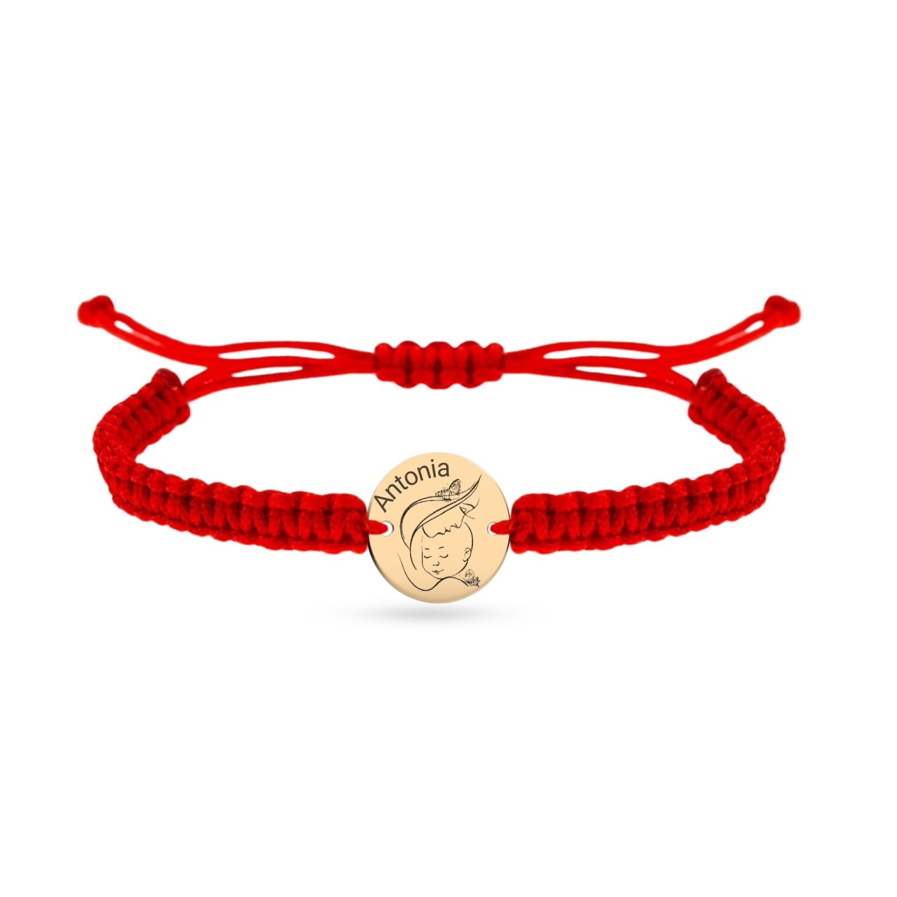 14K Gold Personalized Coin Cord Bracelet – 10 mm