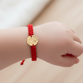 14K Gold Personalized Coin Cord Bracelet – 10 mm