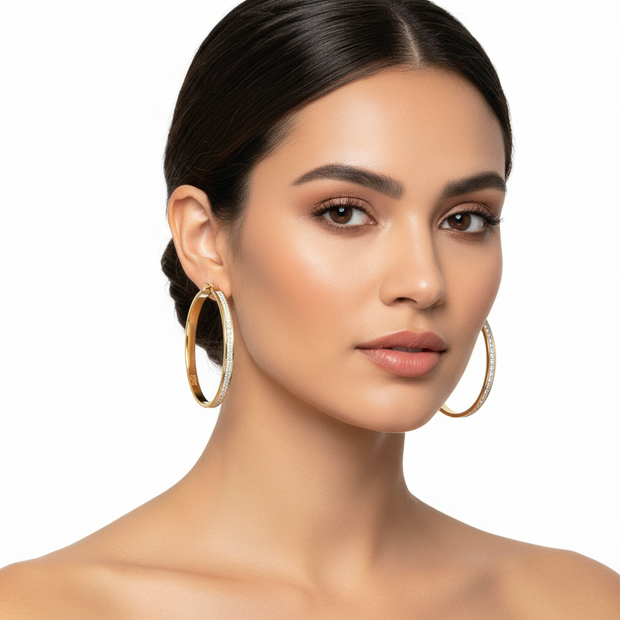 Rhinestone hoop earrings for Women