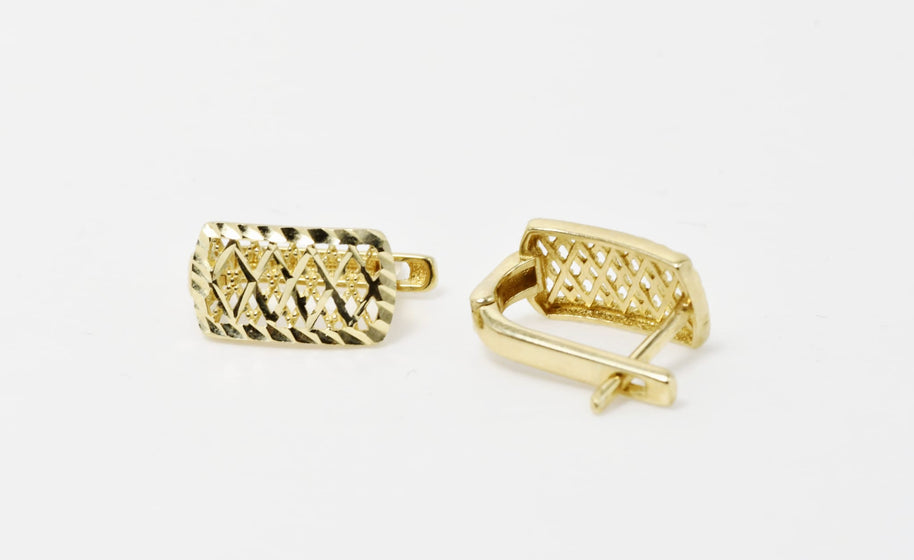 Textured Gold Hoop Earrings – 14K Gold