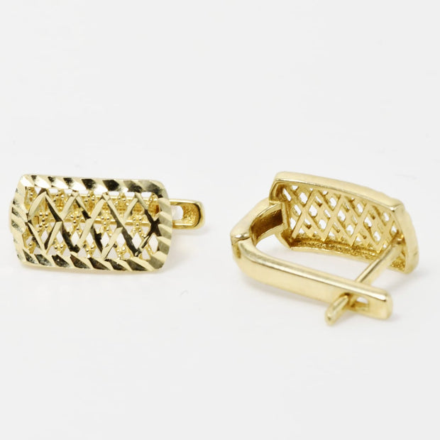 Textured Gold Hoop Earrings – 14K Gold