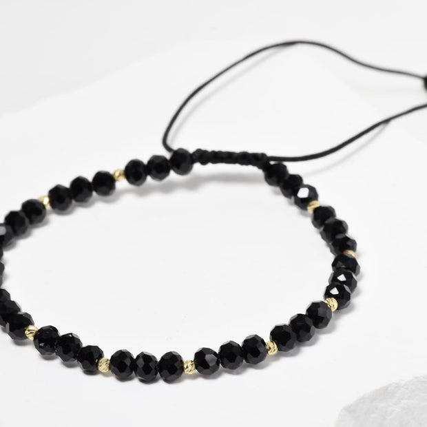 14K Gold &amp; Black Onyx Adjustable Bracelet