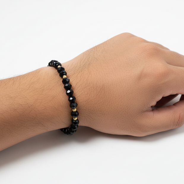 14K Gold &amp; Black Onyx Adjustable Bracelet