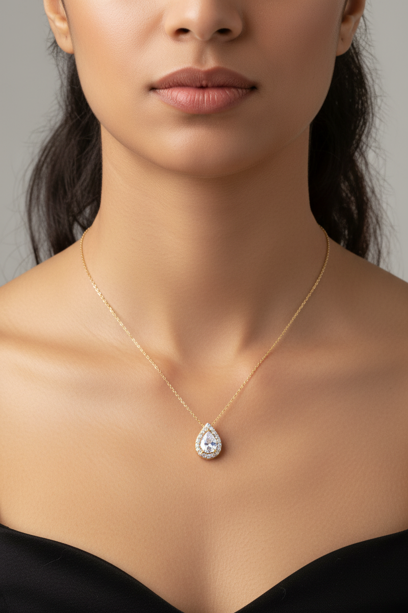 Pear-Shaped Pendant Necklace
