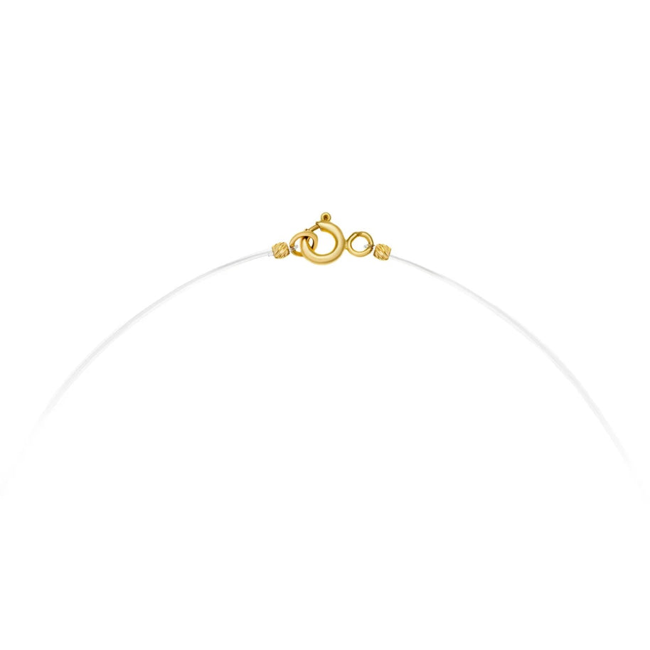 14K Gold Cross Necklace – Minimalist Invisible Chain