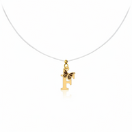 14K Gold Initial Necklace with Butterfly – Letter A , C , G , M , O , R, P