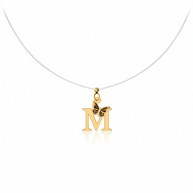 14K Gold Initial Necklace with Butterfly – Letter A , C , G , M , O , R, P