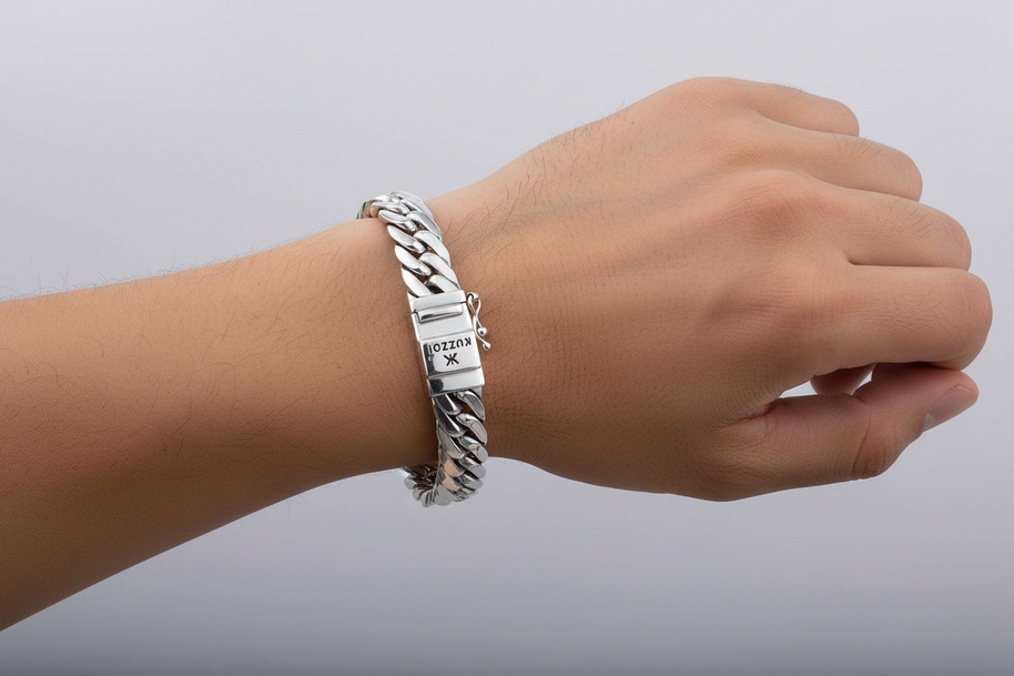 Buddha  silver bracelet for men 925  sterling silver