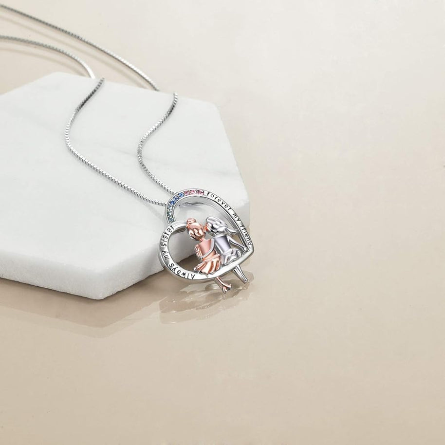 2 Sisters Necklace 925 Sterling Silver