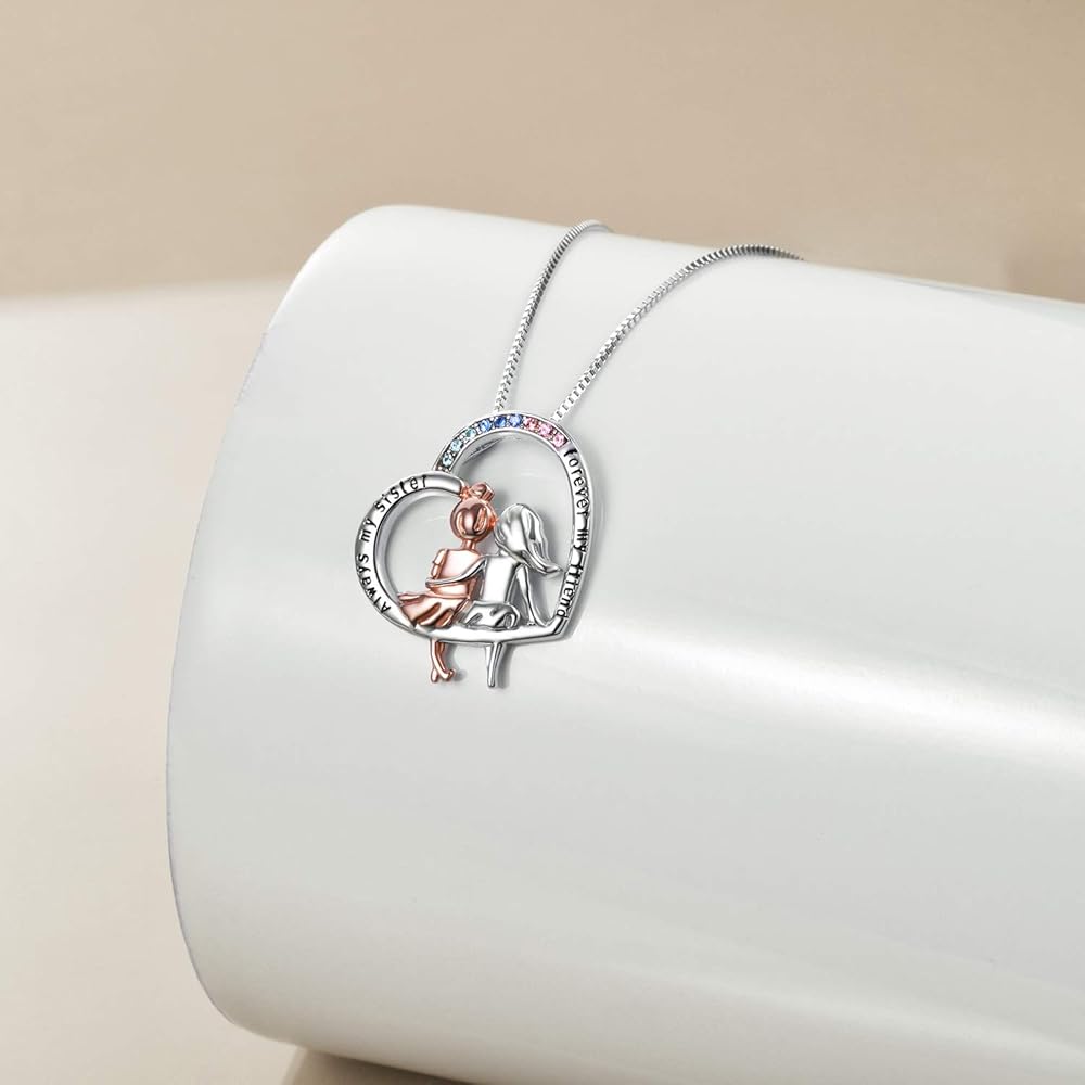 2 Sisters Necklace 925 Sterling Silver