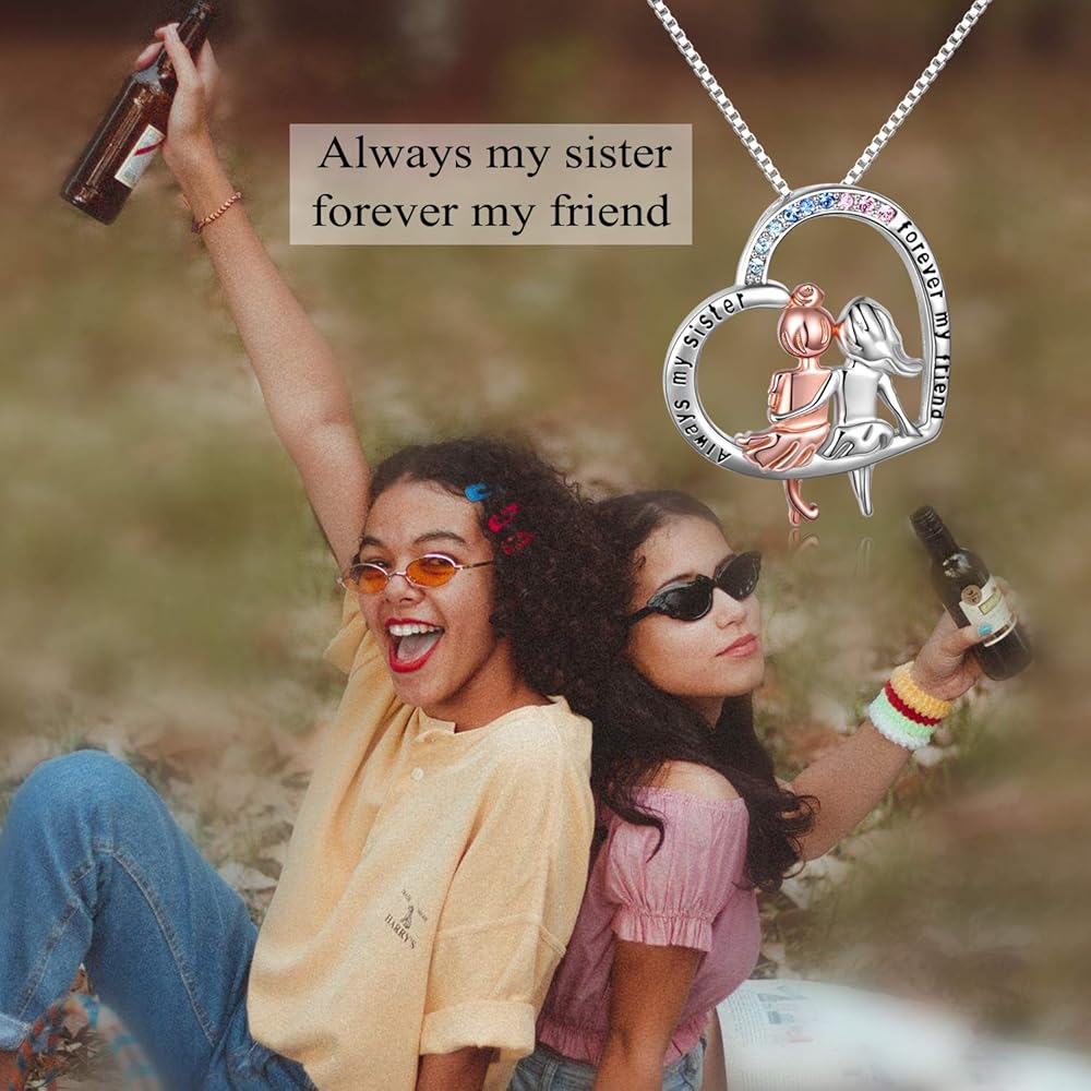 2 Sisters Necklace 925 Sterling Silver