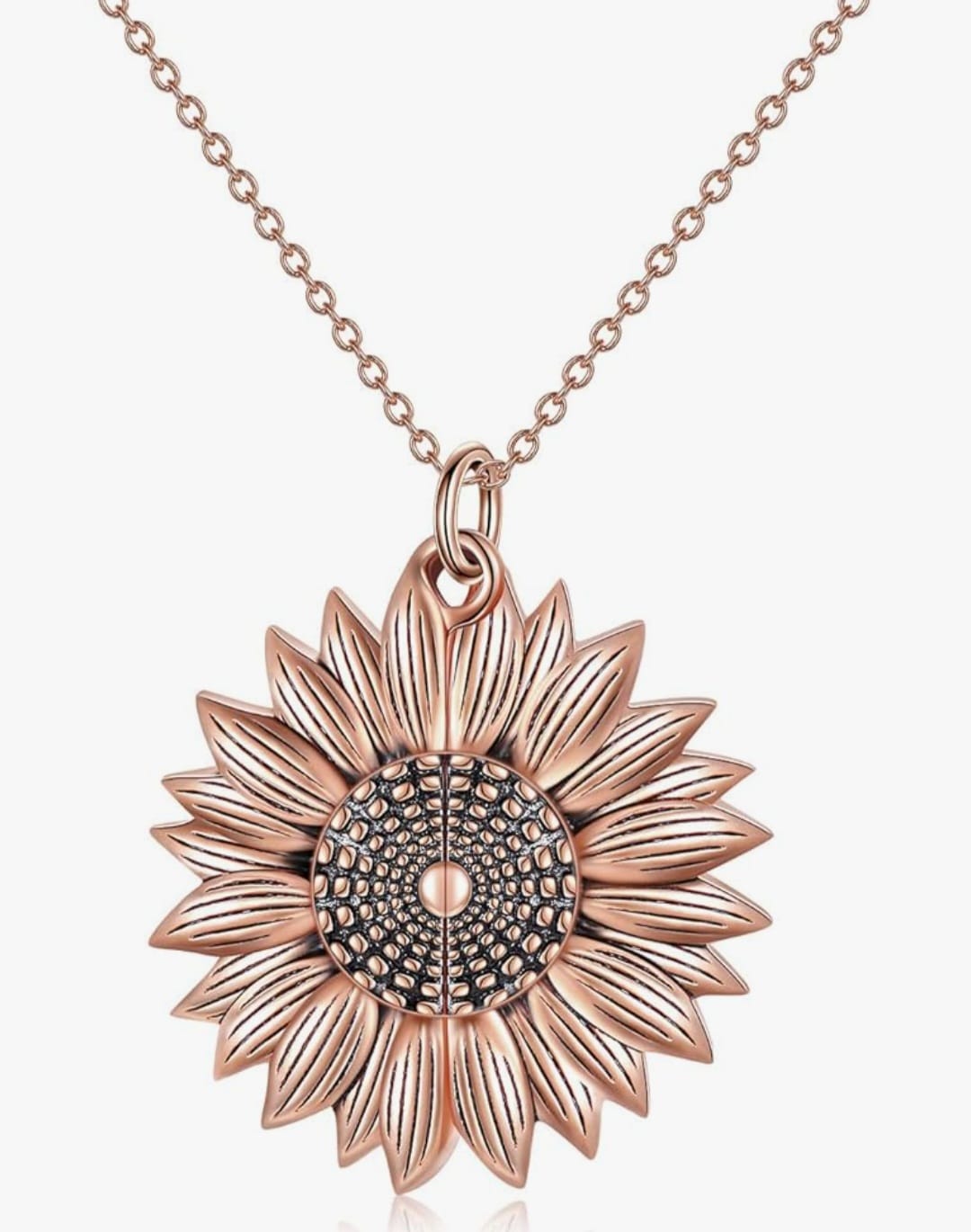 Sunflower Necklace for Women You are My Sunshine Engraved Locket 925 Sterling Silver Necklace