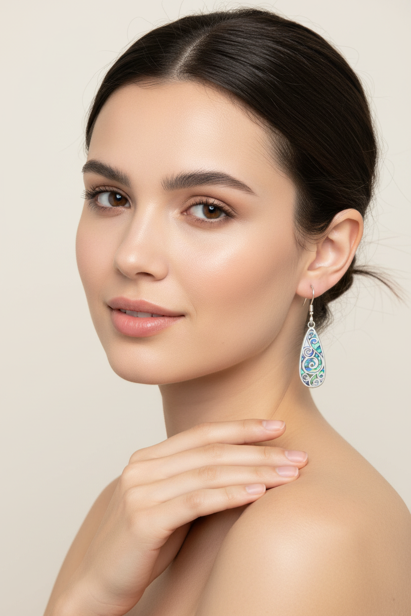 Sterling Silver Vintage Drop Flower Dangle Filigree Earrings Jewellery Gifts for Women