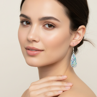 Sterling Silver Vintage Drop Flower Dangle Filigree Earrings Jewellery Gifts for Women