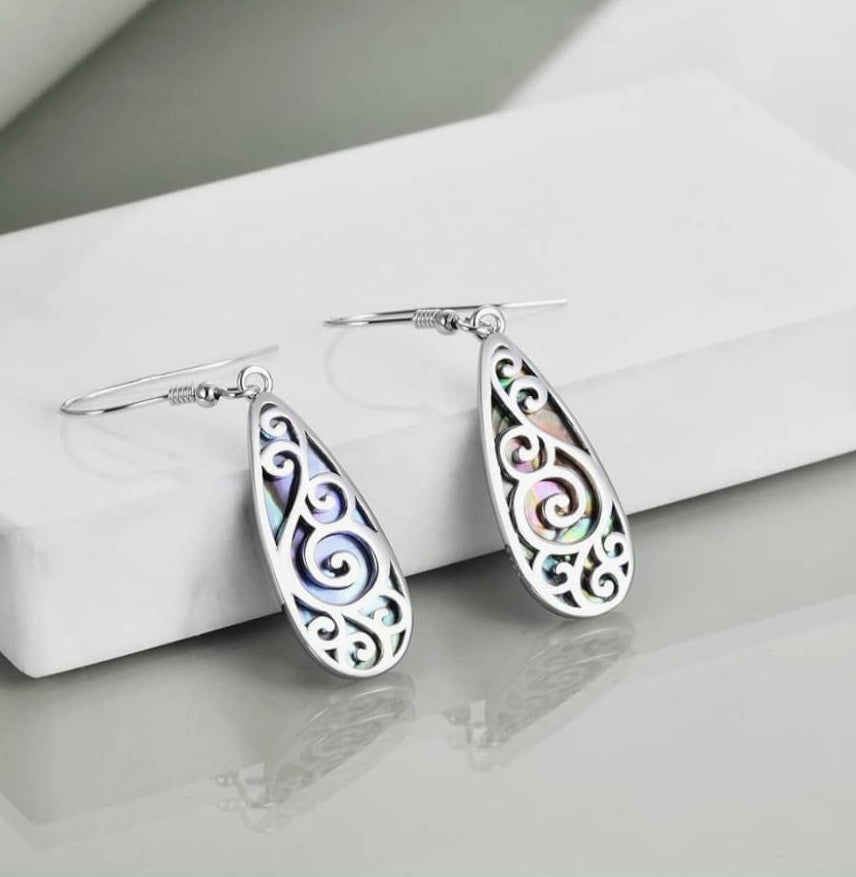 Sterling Silver Vintage Drop Flower Dangle Filigree Earrings Jewellery Gifts for Women