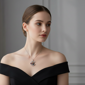 Sterling Silver Black Cat Necklace with Moon Pendant Jewellery Birthday Gifts for Women Teen Girls